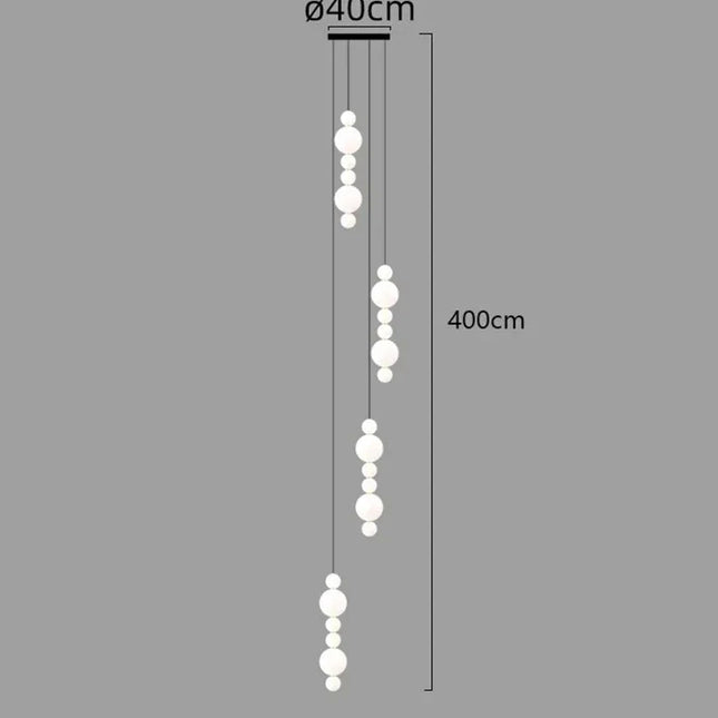 ChandelierDecor - Globes Pendant Loops Staircase Chandelier Lighting