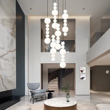 ChandelierDecor - Globes Pendant Loops Staircase Chandelier Lighting
