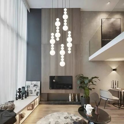 ChandelierDecor - Globes Pendant Loops Staircase Chandelier Lighting