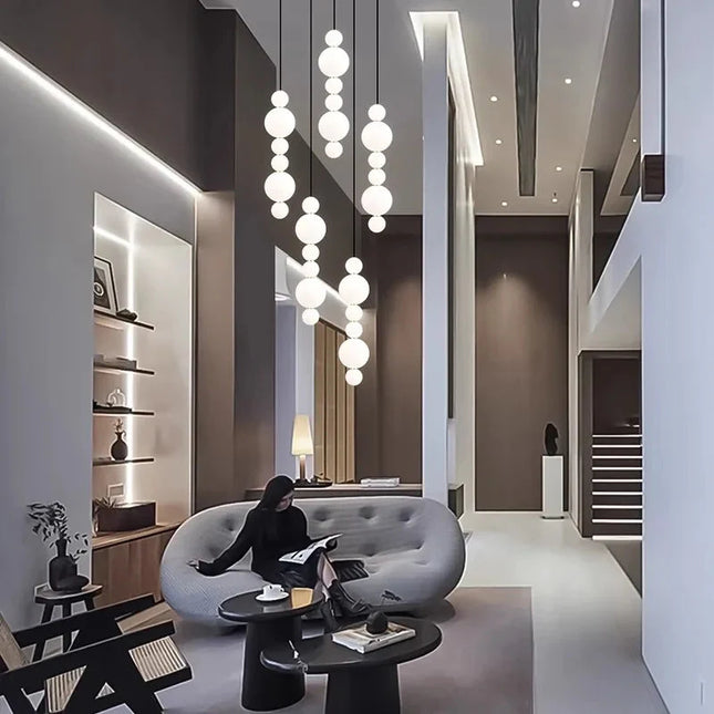 ChandelierDecor - Globes Pendant Loops Staircase Chandelier Lighting