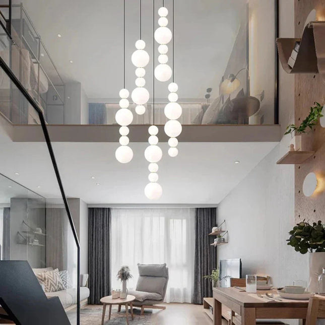 ChandelierDecor - Globes Pendant Loops Staircase Chandelier Lighting