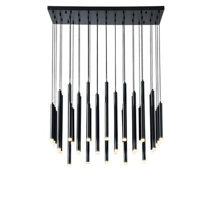 ChandelierDecor - Gold and Black Long Tubes LED Chandelier Light