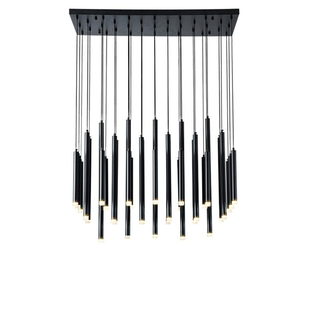 ChandelierDecor - Gold and Black Long Tubes LED Chandelier Light
