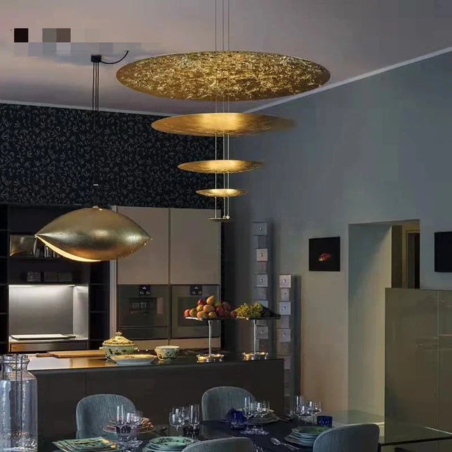 ChandelierDecor - Gold Foil Brushed Nickel Lobby Chandelier