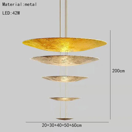 ChandelierDecor - Gold Foil Brushed Nickel Lobby Chandelier