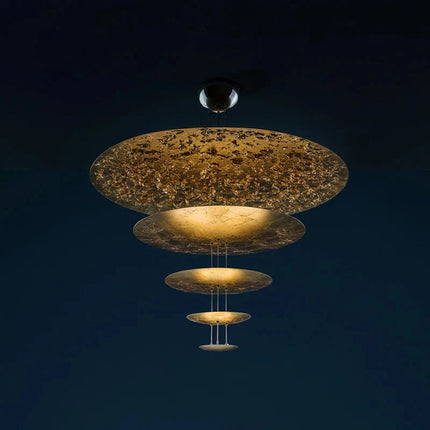 ChandelierDecor - Gold Foil Brushed Nickel Lobby Chandelier