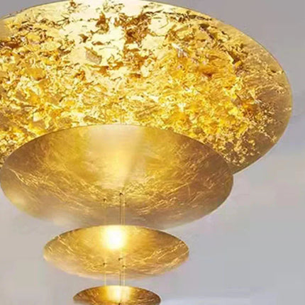 ChandelierDecor - Gold Foil Brushed Nickel Lobby Chandelier