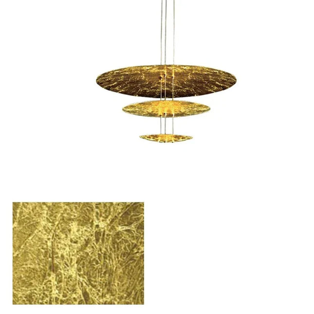 ChandelierDecor - Gold Foil Brushed Nickel Lobby Chandelier