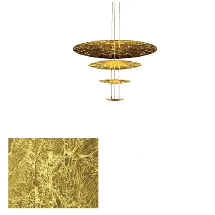 ChandelierDecor - Gold Foil Brushed Nickel Lobby Chandelier