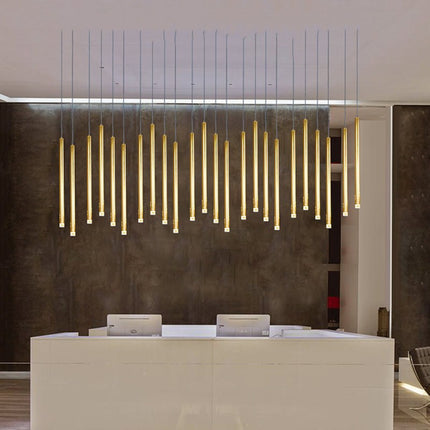 ChandelierDecor - Gold Tubes LED Minimalistic Chandelier - Electroplated