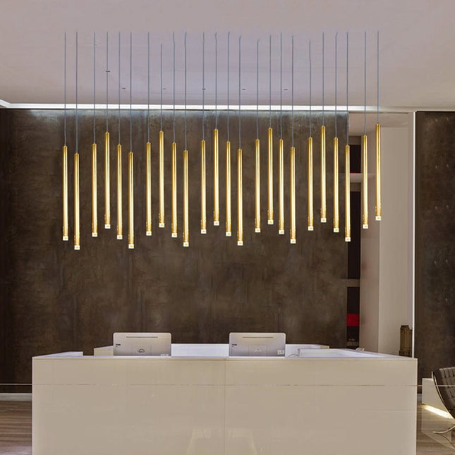 ChandelierDecor - Gold Tubes LED Minimalistic Chandelier - Electroplated