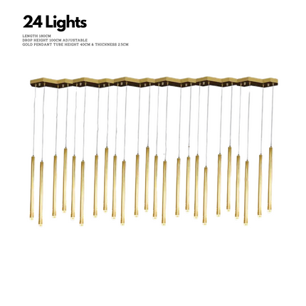 ChandelierDecor - Gold Tubes LED Minimalistic Chandelier - Electroplated