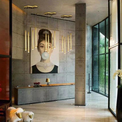 ChandelierDecor - Gold Tubes LED Minimalistic Chandelier - Electroplated