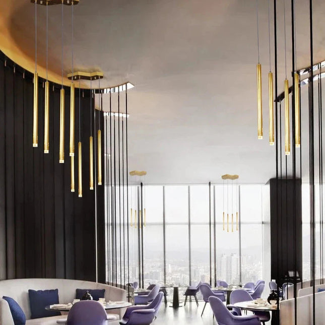 ChandelierDecor - Gold Tubes LED Minimalistic Chandelier - Electroplated
