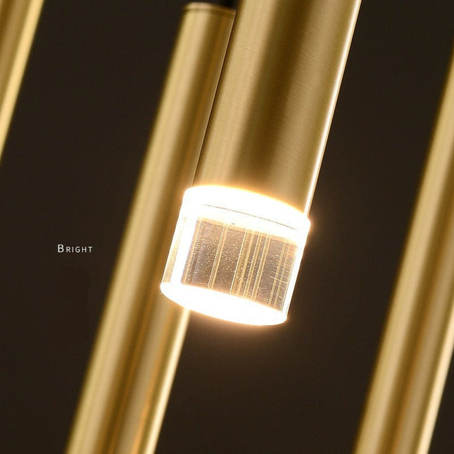 ChandelierDecor - Gold Tubes LED Minimalistic Chandelier - Electroplated