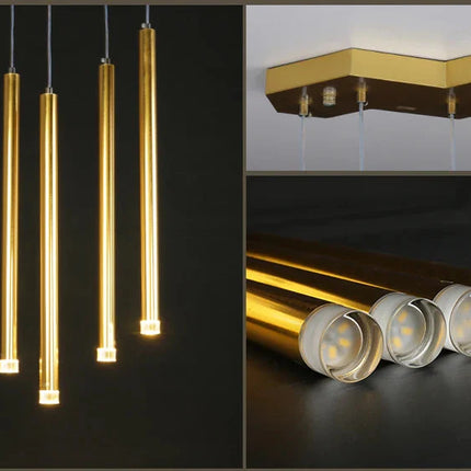 ChandelierDecor - Gold Tubes LED Minimalistic Chandelier - Electroplated