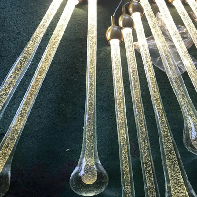 ChandelierDecor - Gold Water Drop Crystal Pendant LED Chandelier Lighting