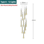 L'or français / Hauteur 35cm / Suspension à 12 lampes