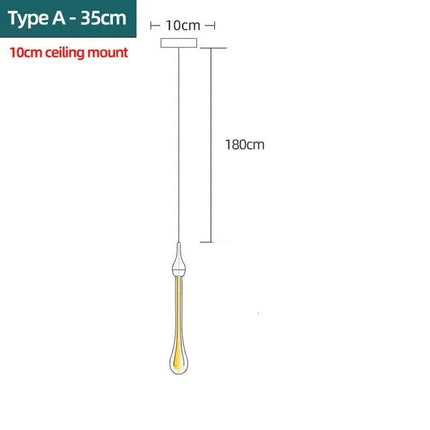 ChandelierDecor - Gold Water Drop Crystal Pendant LED Chandelier Lighting