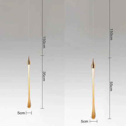 ChandelierDecor - Gold Water Drop Crystal Pendant LED Chandelier Lighting