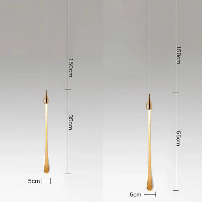 ChandelierDecor - Gold Water Drop Crystal Pendant LED Chandelier Lighting
