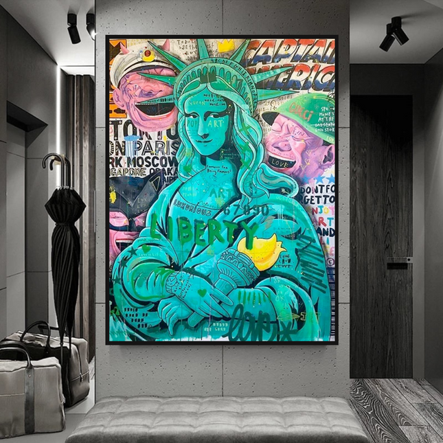 ChandelierDecor - Graffiti Art Sculpture Statue Of Liberty Canvas Wall Art