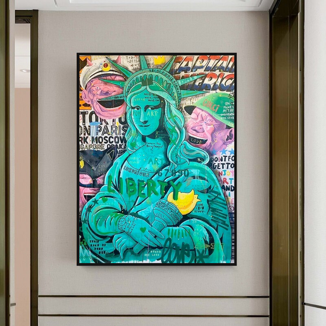 ChandelierDecor - Graffiti Art Sculpture Statue Of Liberty Canvas Wall Art