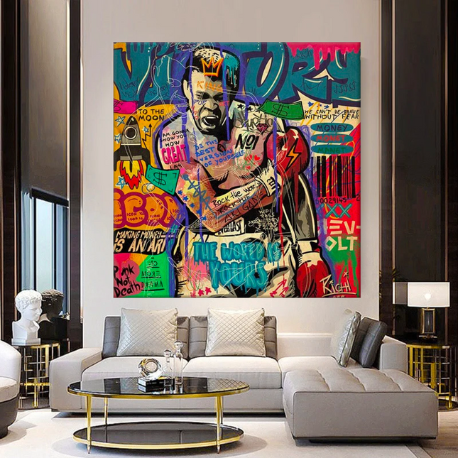 ChandelierDecor - Graffiti Wall Art Lovers Kiss Canvas Wall Art