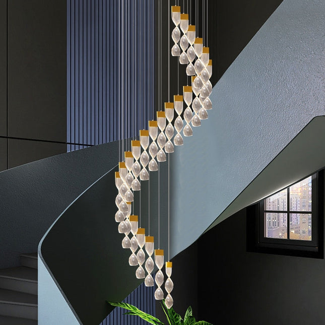 ChandelierDecor - Grand Twirl Staircase Chandelier: Premium Lighting Solution