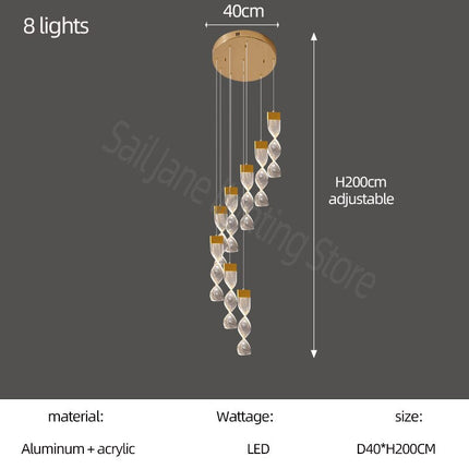 ChandelierDecor - Grand Twirl Staircase Chandelier: Premium Lighting Solution