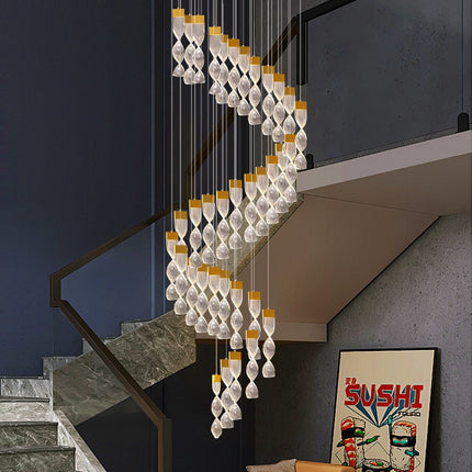 ChandelierDecor - Grand Twirl Staircase Chandelier: Premium Lighting Solution