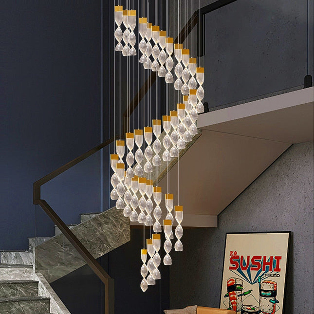 ChandelierDecor - Grand Twirl Staircase Chandelier: Premium Lighting Solution