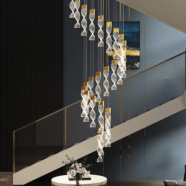 ChandelierDecor - Grand Twirl Staircase Chandelier: Premium Lighting Solution