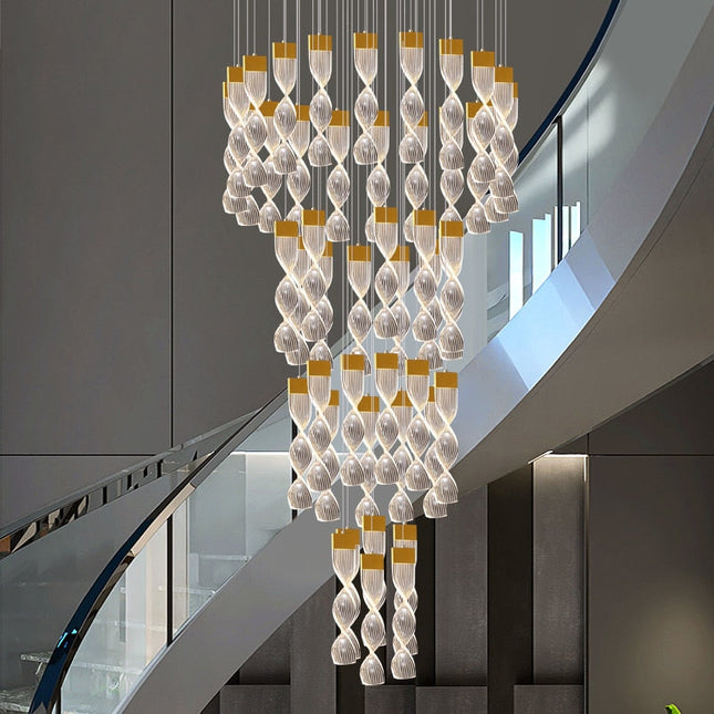 ChandelierDecor - Grand Twirl Staircase Chandelier: Premium Lighting Solution