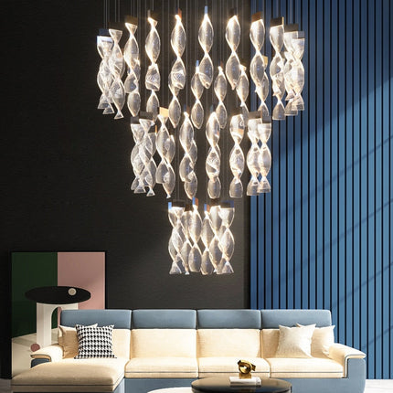 ChandelierDecor - Grand Twirl Staircase Chandelier: Premium Lighting Solution