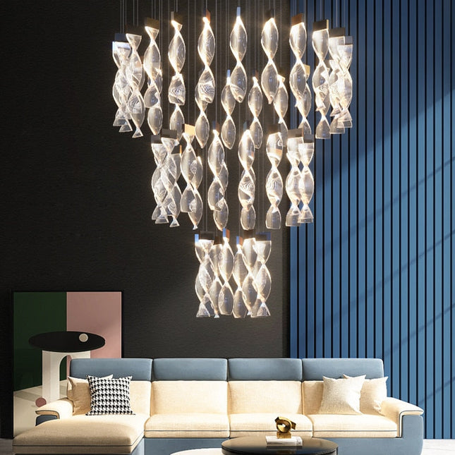 ChandelierDecor - Grand Twirl Staircase Chandelier: Premium Lighting Solution