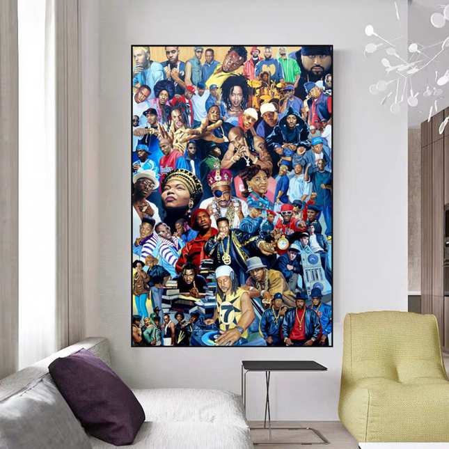 ChandelierDecor - Hip Hop Legends Super Star Old School TuPac Biggie Smalls Rapper Canvas Wall Art - Wall Art Decor - Famous Wall Art