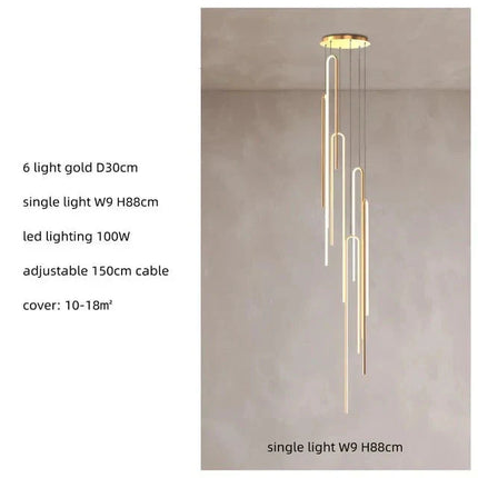 ChandelierDecor - Hooked Bars Linear Staircase Chandelier Lighting