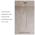 Noir / 6 têtes - Chaque crochet mesure 120 cm / Blanc froid 6000k
