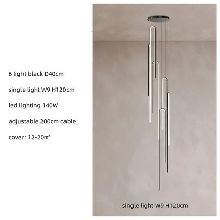 ChandelierDecor - Hooked Bars Linear Staircase Chandelier Lighting
