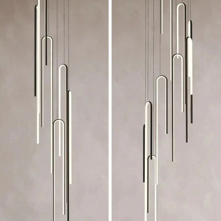 ChandelierDecor - Hooked Bars Linear Staircase Chandelier Lighting