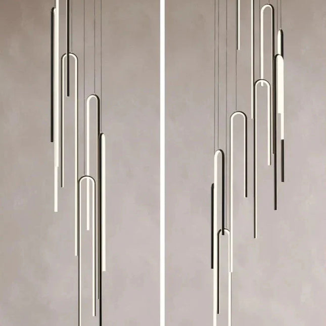 ChandelierDecor - Hooked Bars Linear Staircase Chandelier Lighting