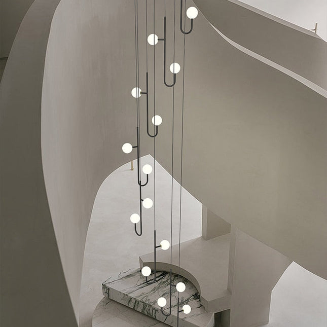 ChandelierDecor - Hooked Staircase Chandelier: Elegant Lighting Fixture