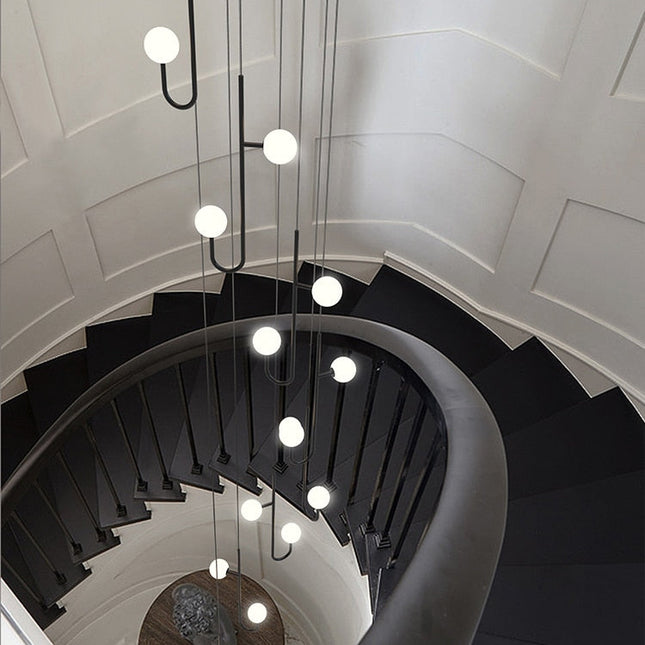ChandelierDecor - Hooked Staircase Chandelier: Elegant Lighting Fixture