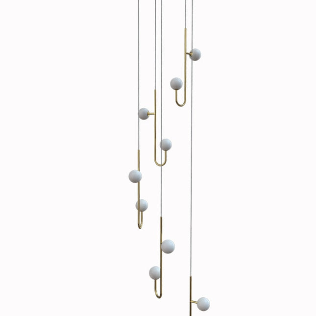 ChandelierDecor - Hooked Staircase Chandelier: Elegant Lighting Fixture