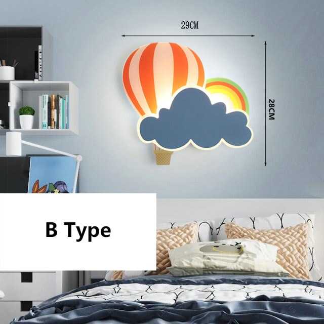 ChandelierDecor - Hot Air Balloon Cloud Wall Light | Kids Room Hot Air Balloon Cloud Wall Light