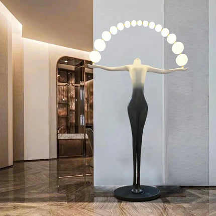 ChandelierDecor - Humanoid Sculpture Holding Ball Floor Lamp