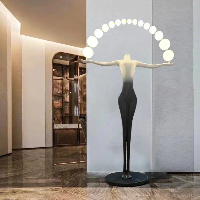 ChandelierDecor - Humanoid Sculpture Holding Ball Floor Lamp