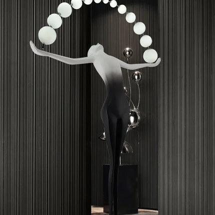 ChandelierDecor - Humanoid Sculpture Holding Ball Floor Lamp