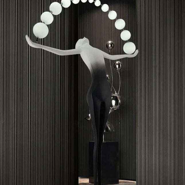 ChandelierDecor - Humanoid Sculpture Holding Ball Floor Lamp